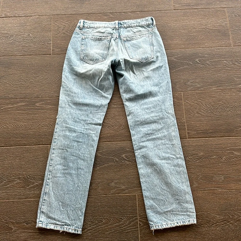 Garage Denim Low Rise Straight Ripped Jeans - Picture 2 of 3